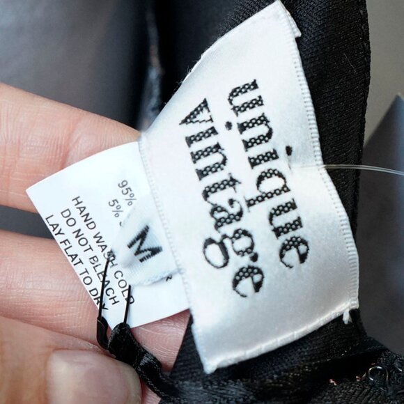 Unique Vintage Black and Red Pencil Skirt - Picture 10 of 15